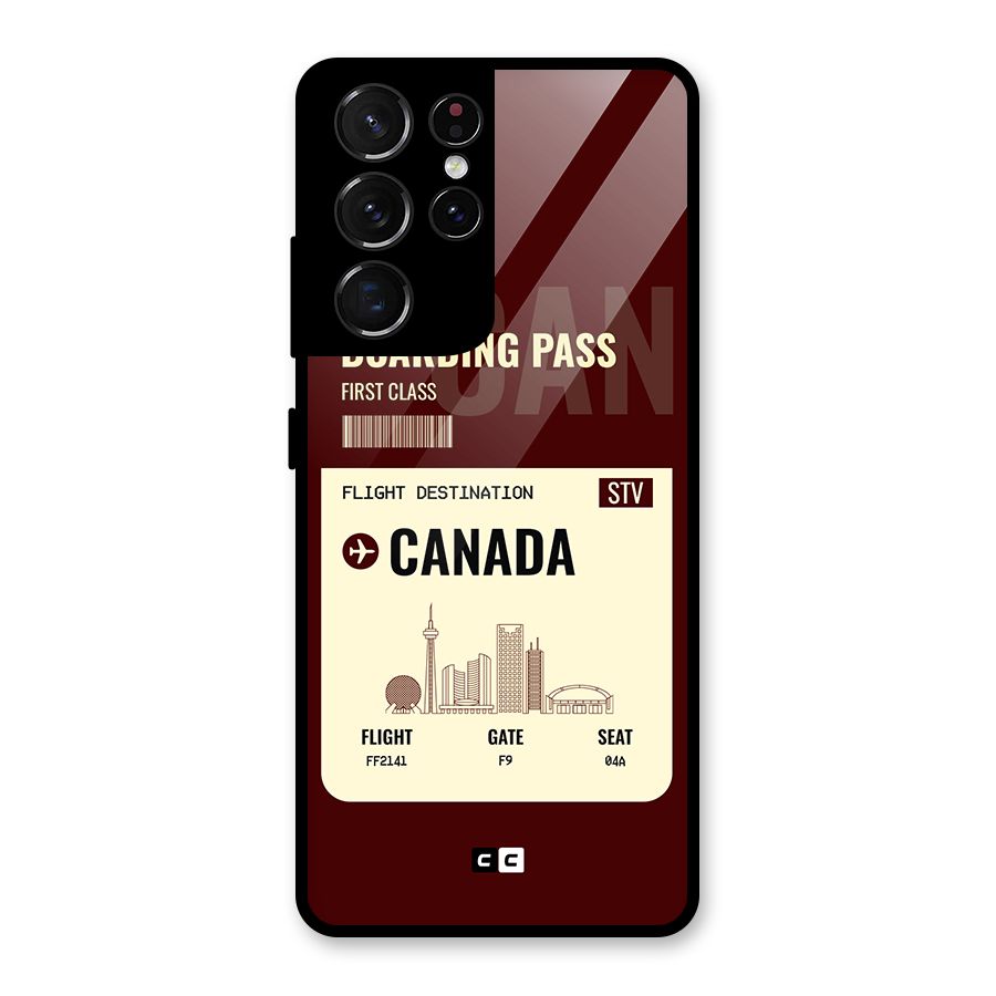 Canada Boarding Pass Glass Back Case for Galaxy S21 Ultra 5G