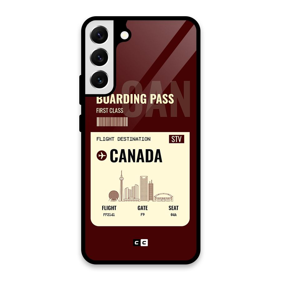 Canada Boarding Pass Glass Back Case for Galaxy S22 Plus 5G