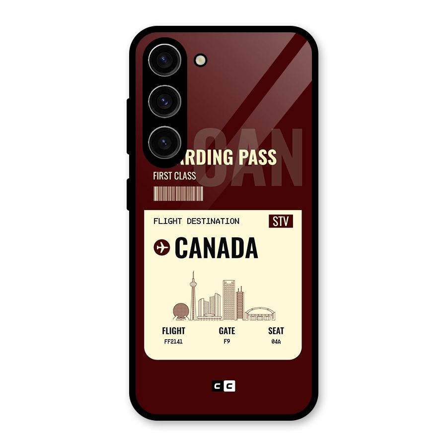 Canada Boarding Pass Glass Back Case for Galaxy S23