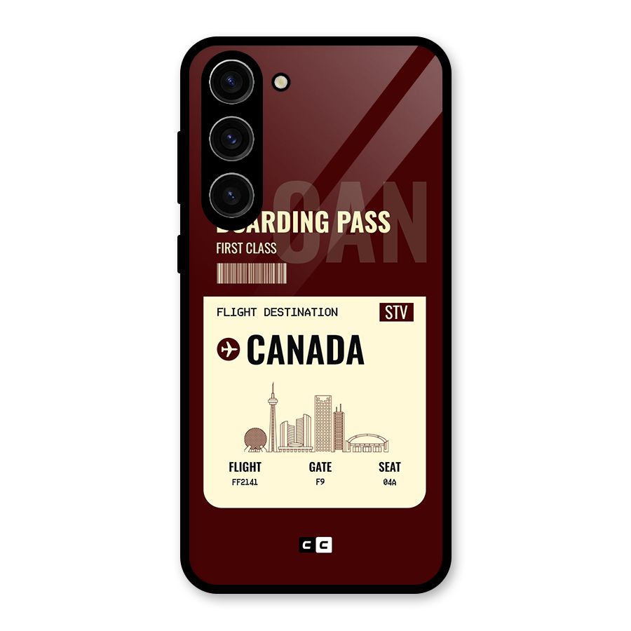 Canada Boarding Pass Glass Back Case for Galaxy S23 Plus