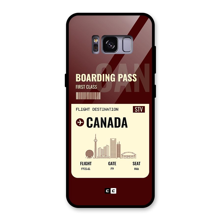 Canada Boarding Pass Glass Back Case for Galaxy S8