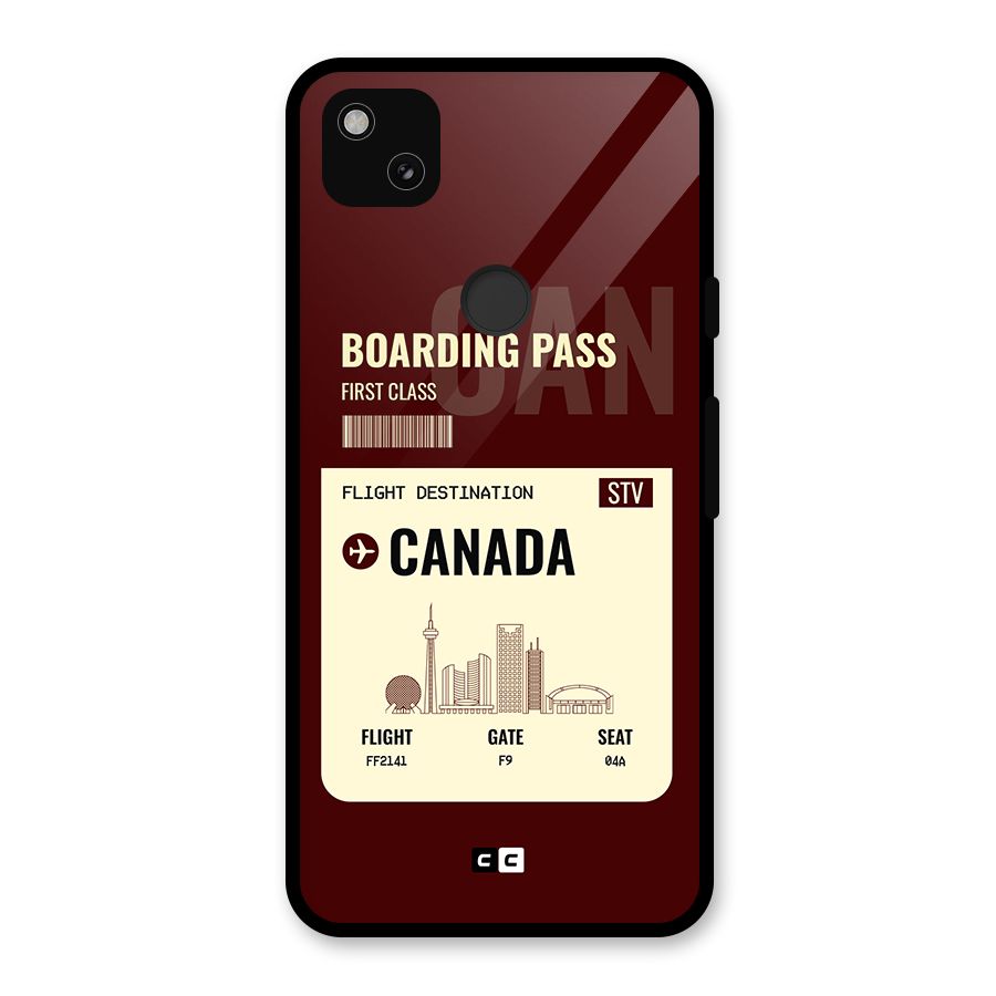 Canada Boarding Pass Glass Back Case for Google Pixel 4a