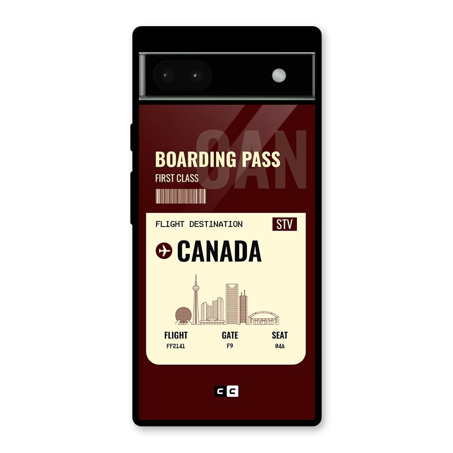 Canada Boarding Pass Glass Back Case for Google Pixel 6a