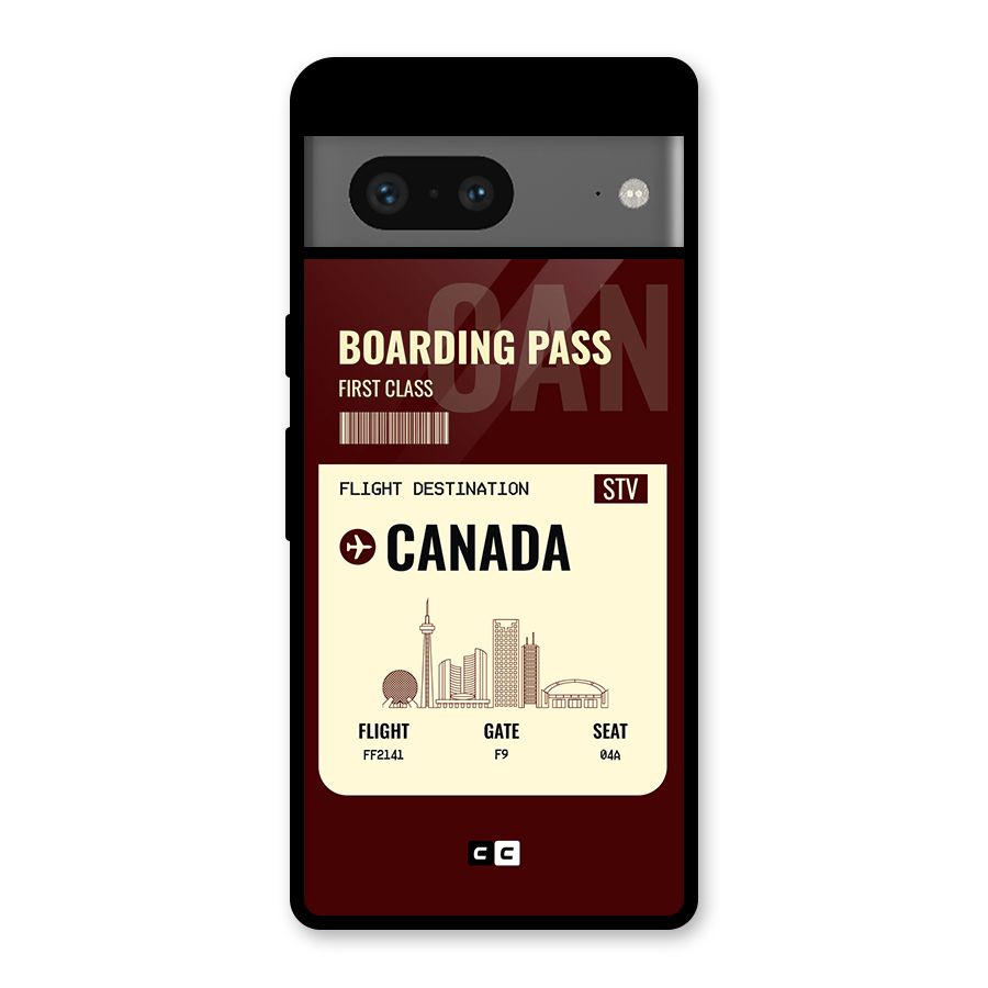 Canada Boarding Pass Glass Back Case for Google Pixel 7