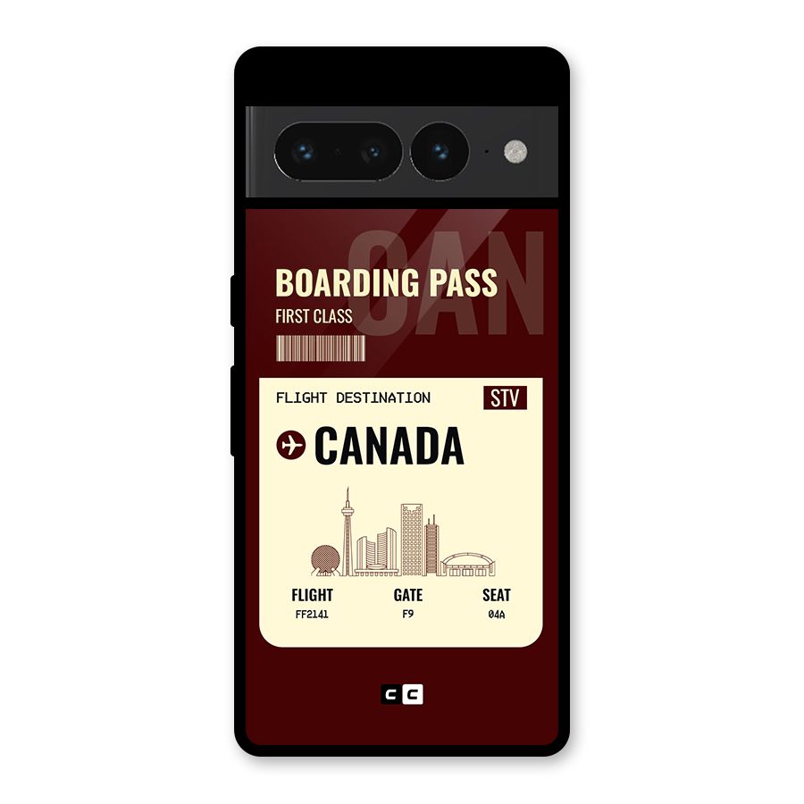 Canada Boarding Pass Glass Back Case for Google Pixel 7 Pro