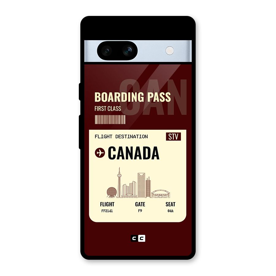 Canada Boarding Pass Glass Back Case for Google Pixel 7a