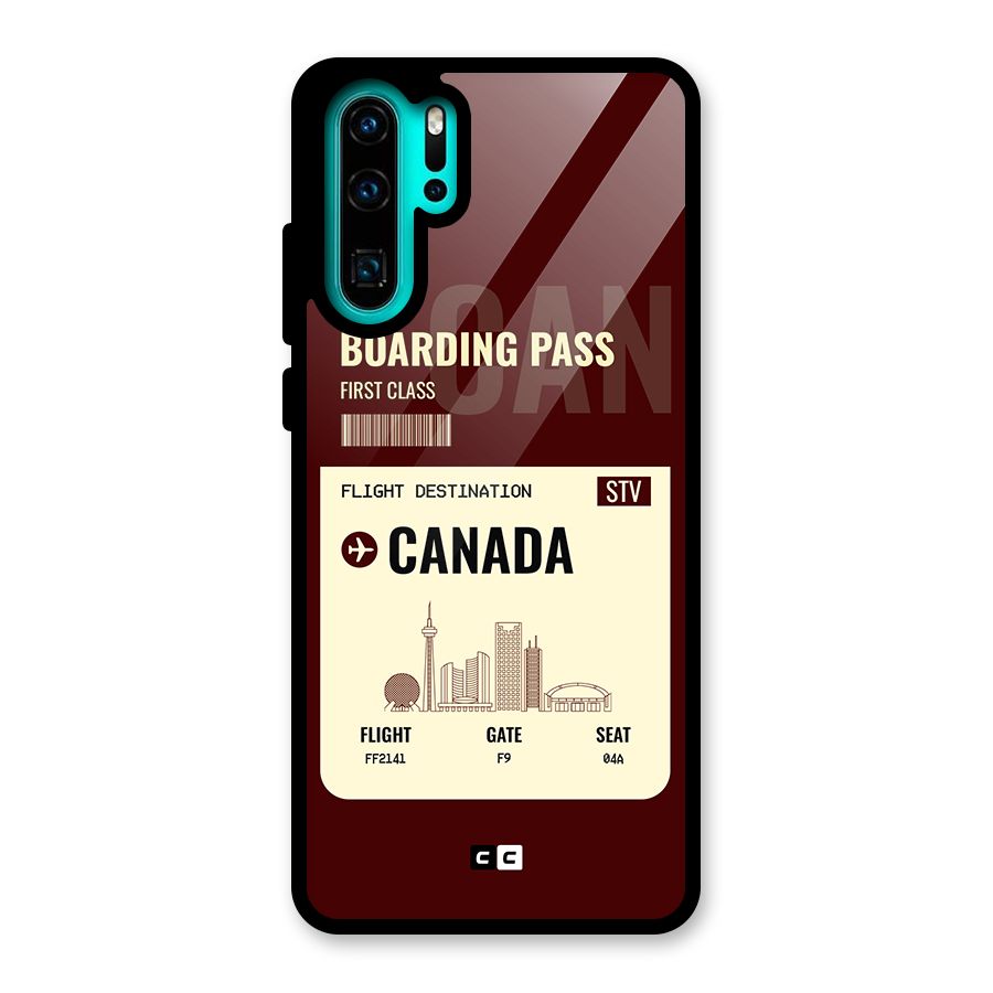 Canada Boarding Pass Glass Back Case for Huawei P30 Pro