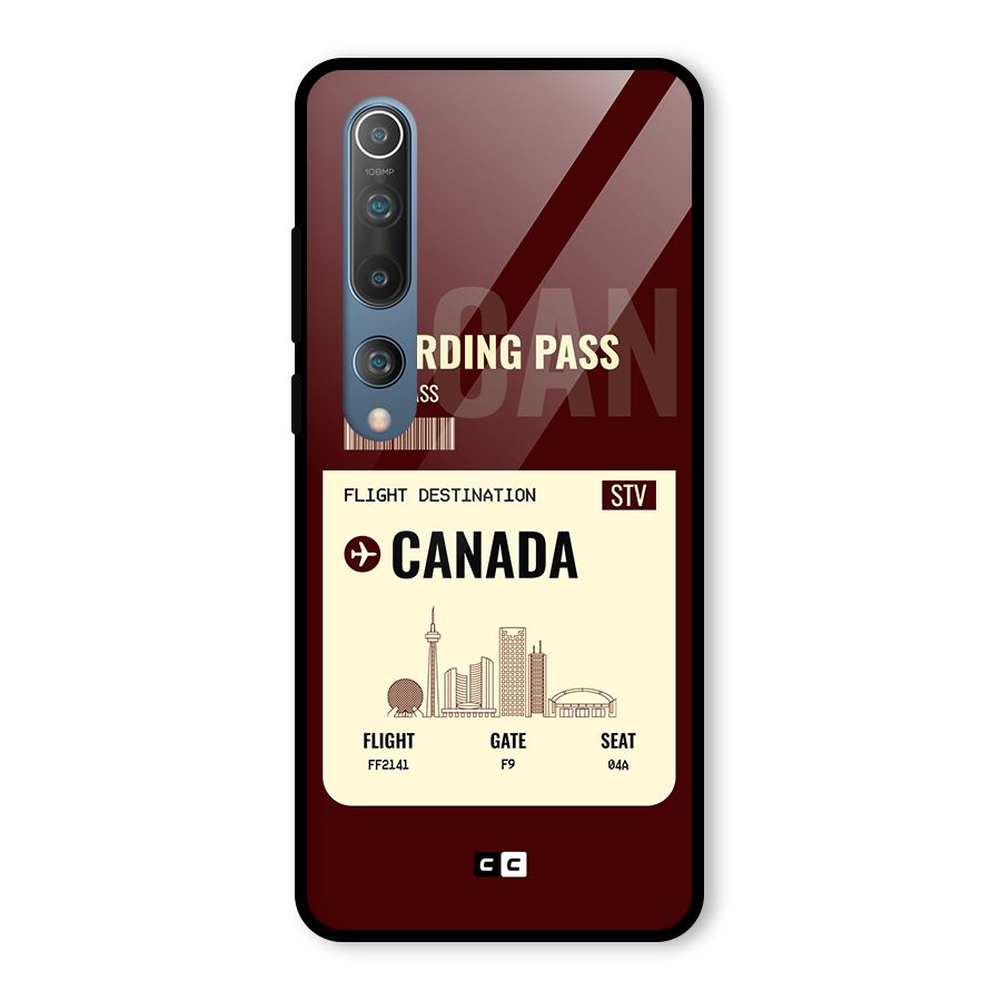 Canada Boarding Pass Glass Back Case for Mi 10