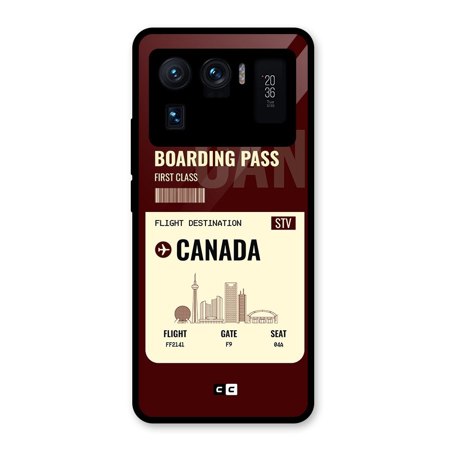 Canada Boarding Pass Glass Back Case for Mi 11 Ultra