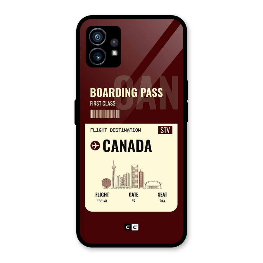 Canada Boarding Pass Glass Back Case for Nothing Phone 1