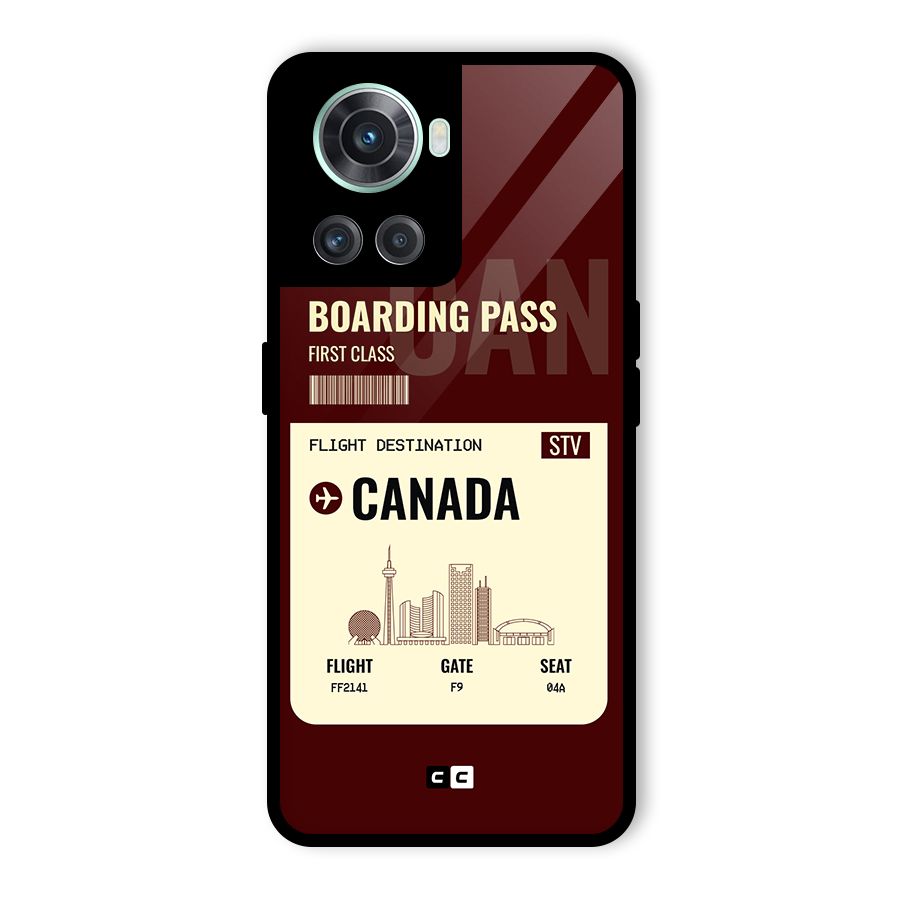 Canada Boarding Pass Glass Back Case for OnePlus 10R