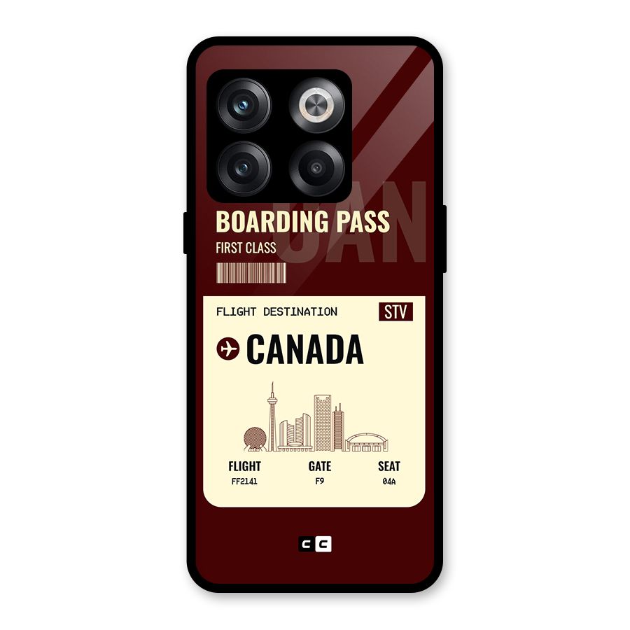Canada Boarding Pass Glass Back Case for OnePlus 10T