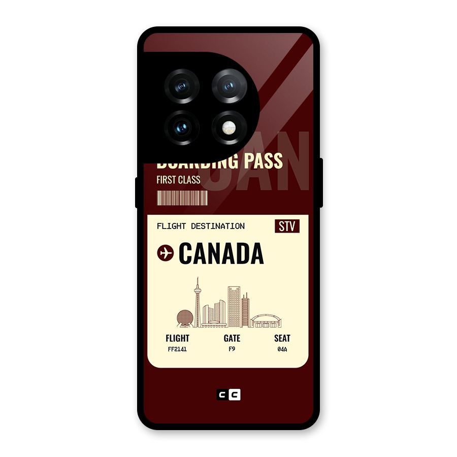 Canada Boarding Pass Glass Back Case for OnePlus 11