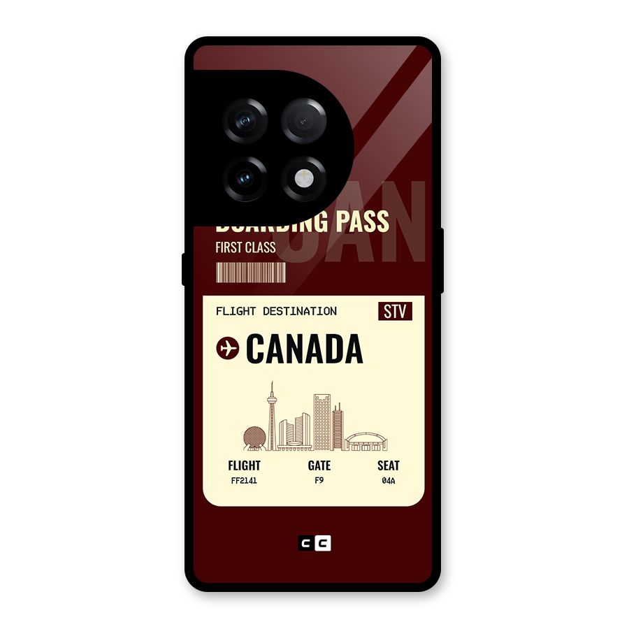 Canada Boarding Pass Glass Back Case for OnePlus 11R