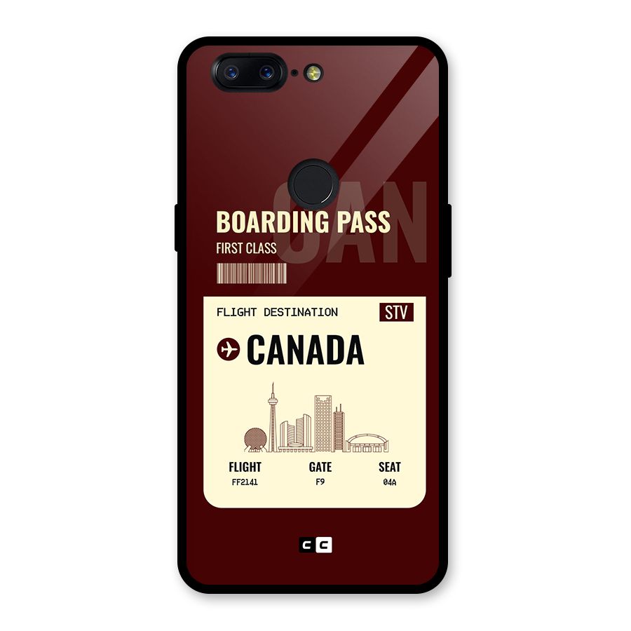 Canada Boarding Pass Glass Back Case for OnePlus 5T