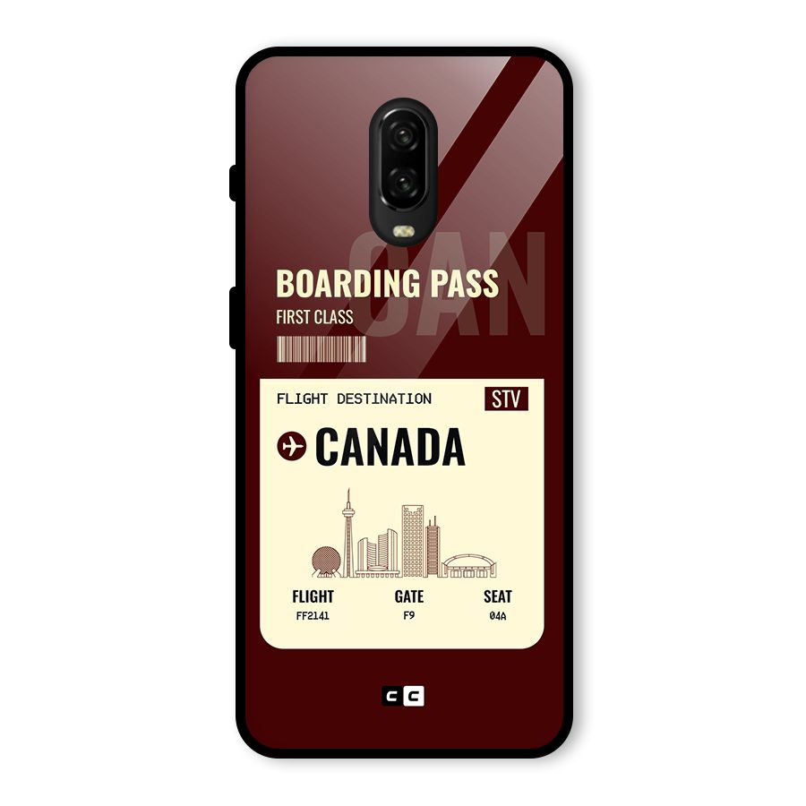 Canada Boarding Pass Glass Back Case for OnePlus 6T