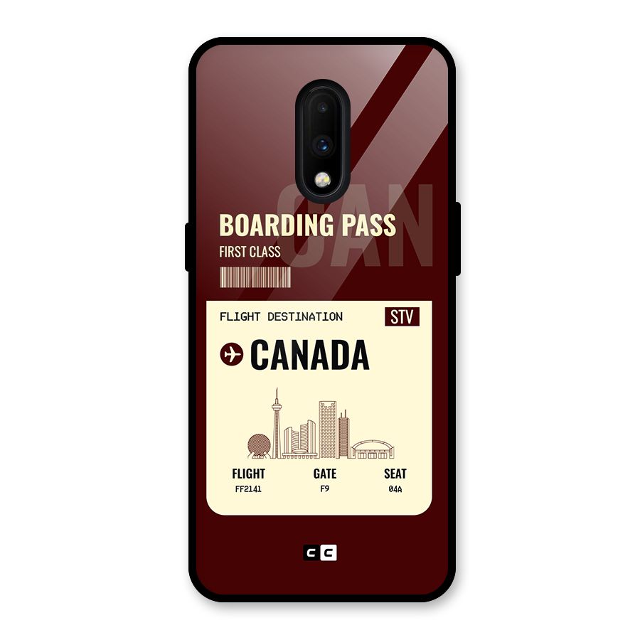 Canada Boarding Pass Glass Back Case for OnePlus 7