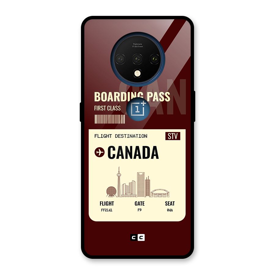 Canada Boarding Pass Glass Back Case for OnePlus 7T