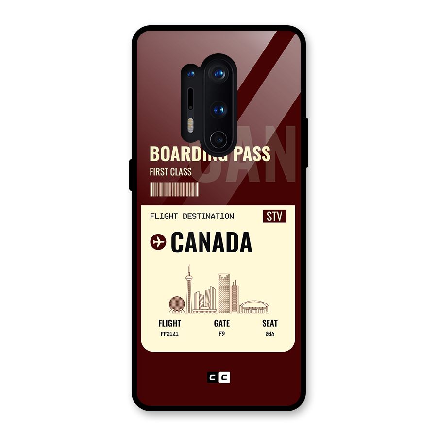 Canada Boarding Pass Glass Back Case for OnePlus 8 Pro