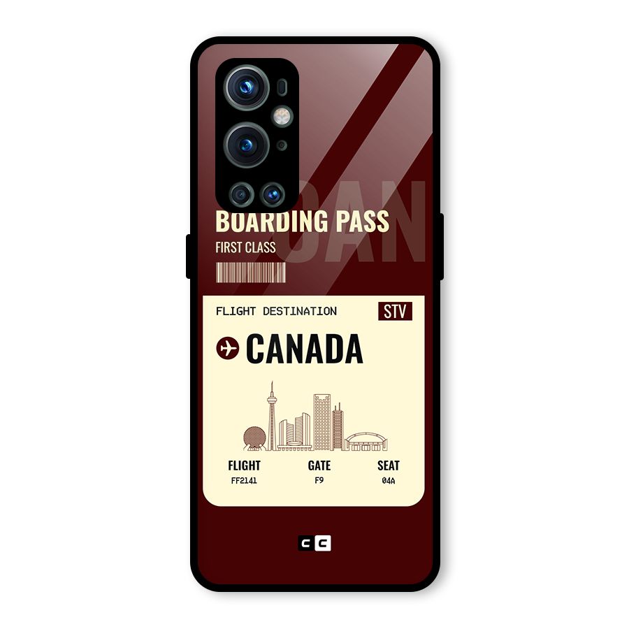 Canada Boarding Pass Glass Back Case for OnePlus 9 Pro