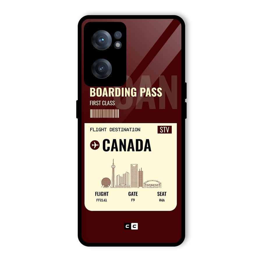 Canada Boarding Pass Glass Back Case for OnePlus Nord CE 2 5G