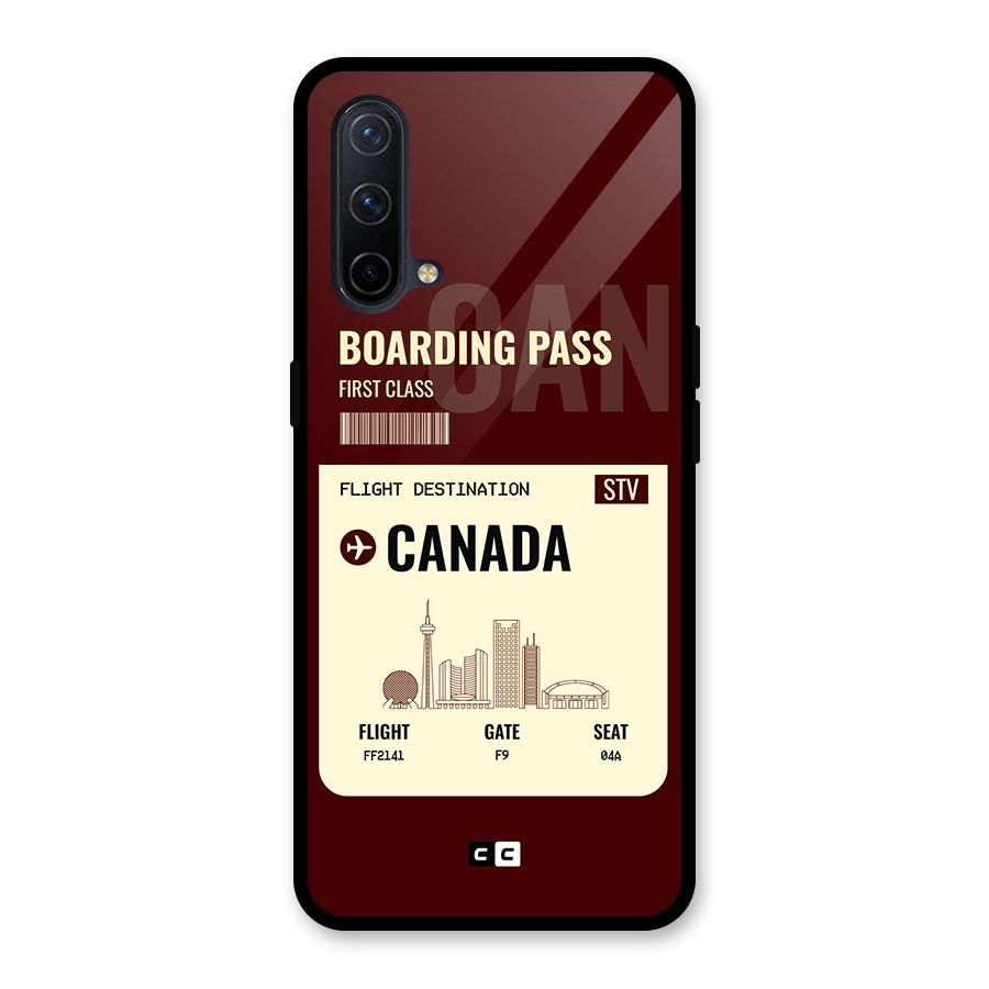 Canada Boarding Pass Glass Back Case for OnePlus Nord CE 5G