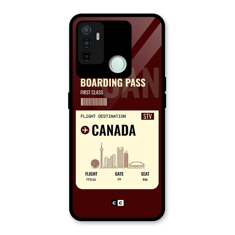 Canada Boarding Pass Glass Back Case for Oppo A53