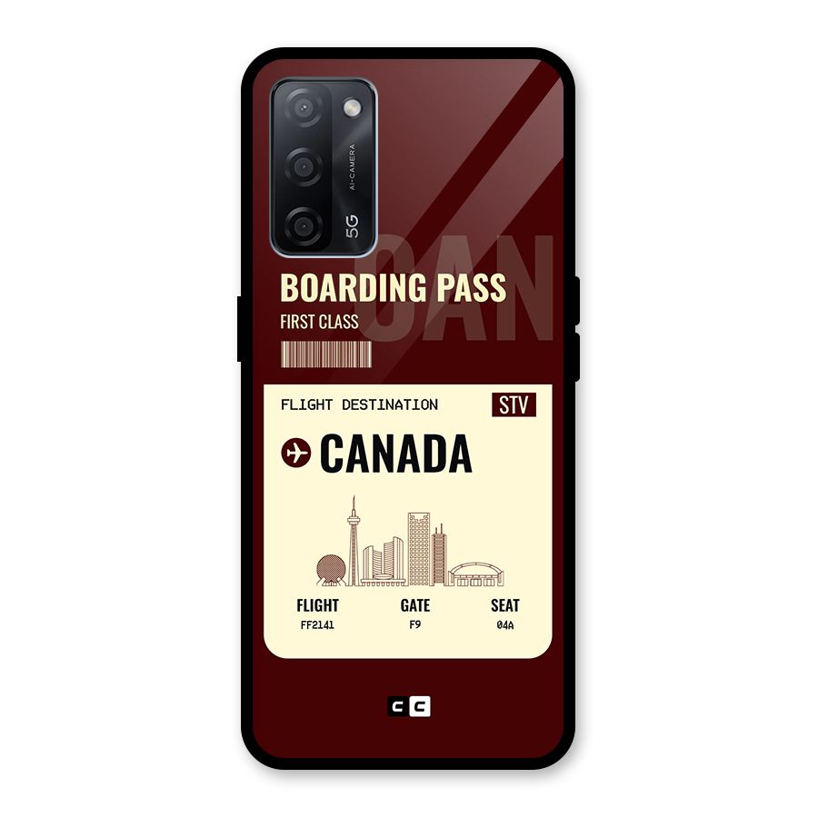 Canada Boarding Pass Glass Back Case for Oppo A53s 5G