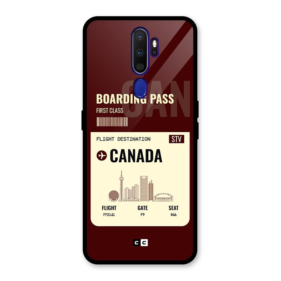 Canada Boarding Pass Glass Back Case for Oppo A9 (2020)