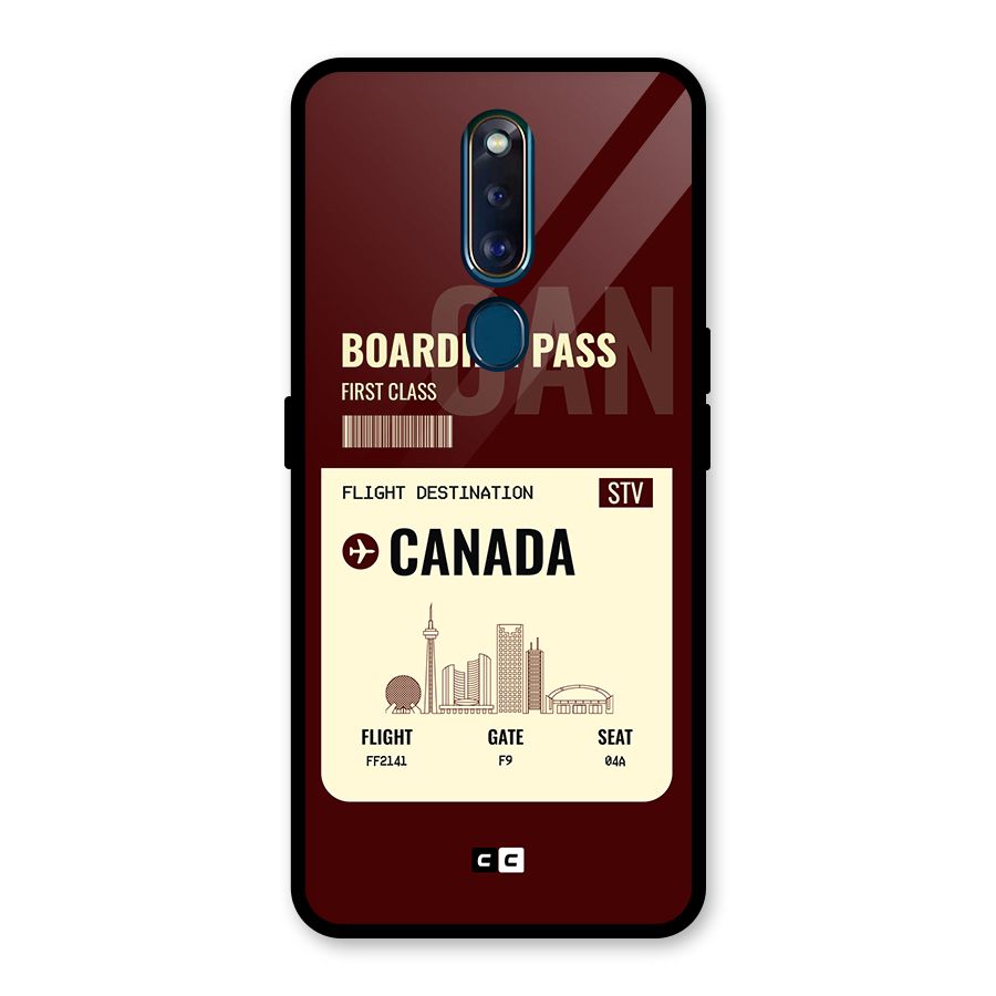 Canada Boarding Pass Glass Back Case for Oppo F11 Pro