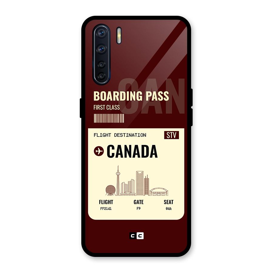 Canada Boarding Pass Glass Back Case for Oppo F15