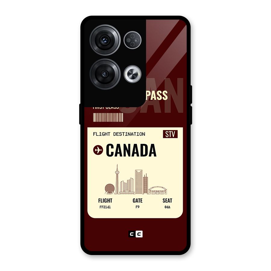Canada Boarding Pass Glass Back Case for Oppo Reno8 Pro 5G