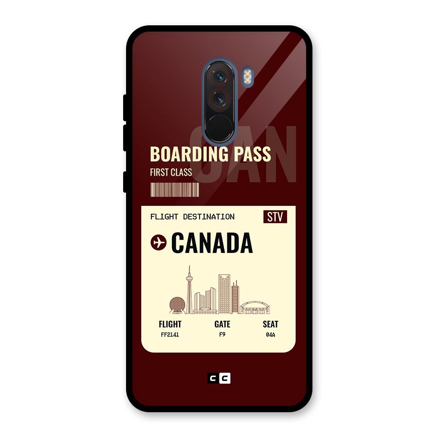 Canada Boarding Pass Glass Back Case for Poco F1