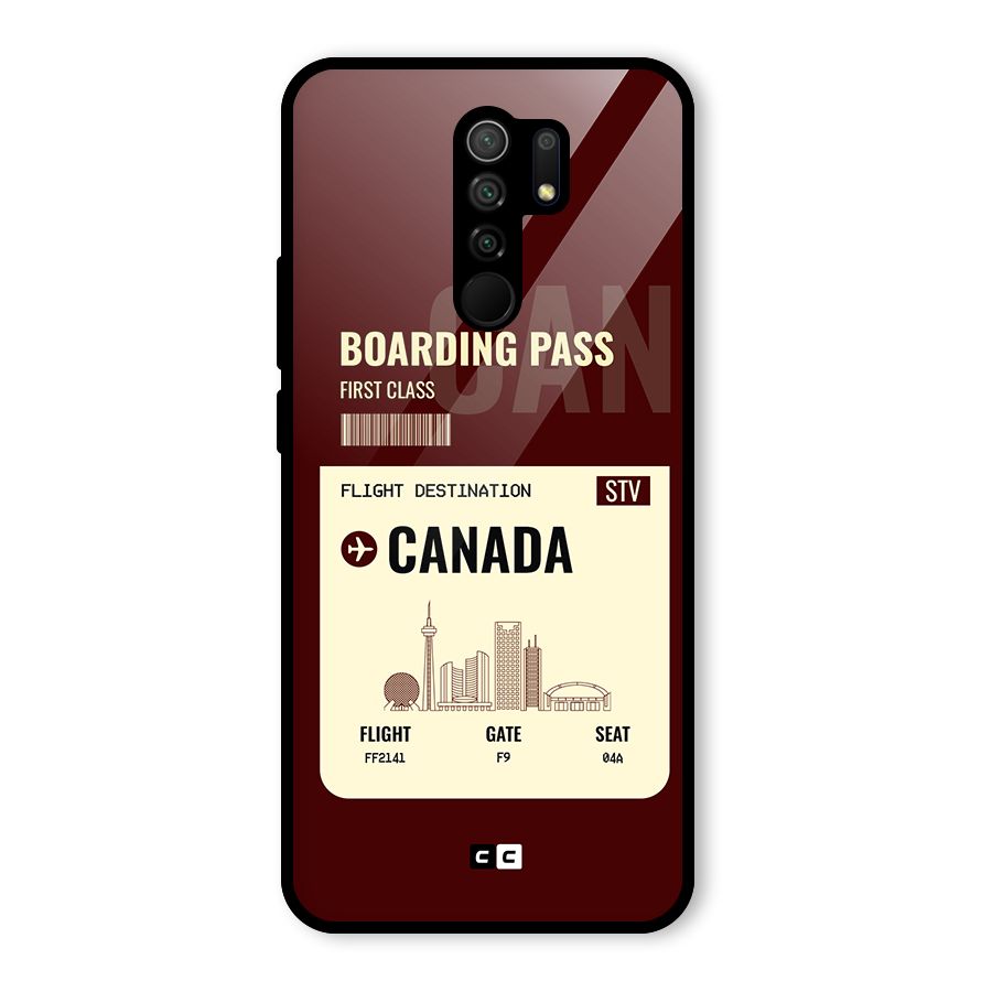 Canada Boarding Pass Glass Back Case for Poco M2