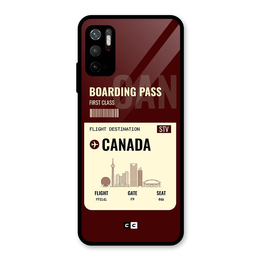 Canada Boarding Pass Glass Back Case for Poco M3 Pro 5G
