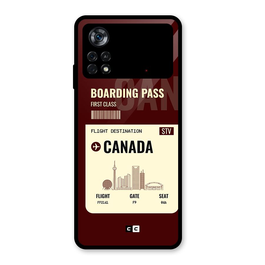 Canada Boarding Pass Glass Back Case for Poco X4 Pro 5G