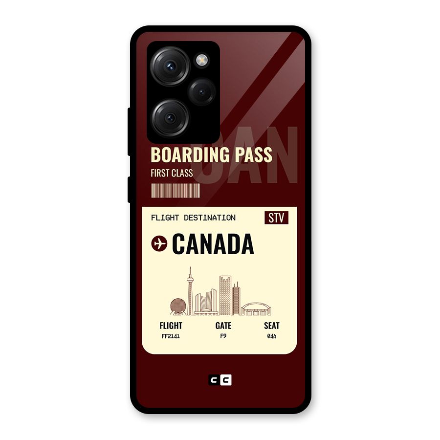 Canada Boarding Pass Glass Back Case for Poco X5 Pro