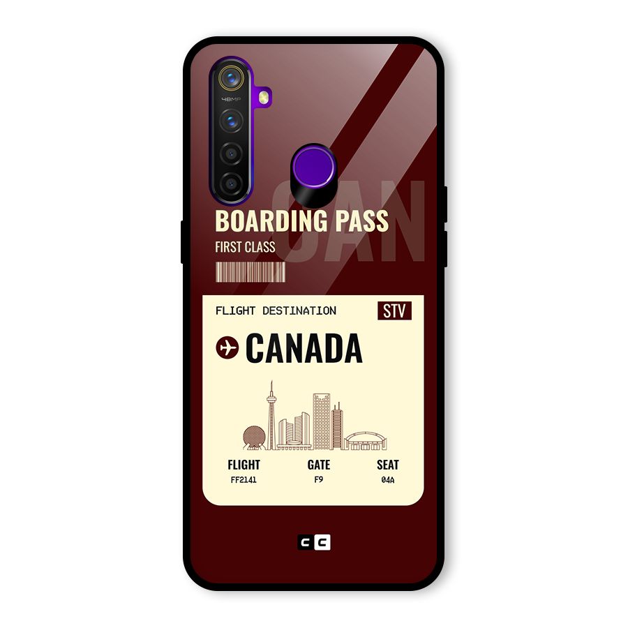 Canada Boarding Pass Glass Back Case for Realme 5 Pro