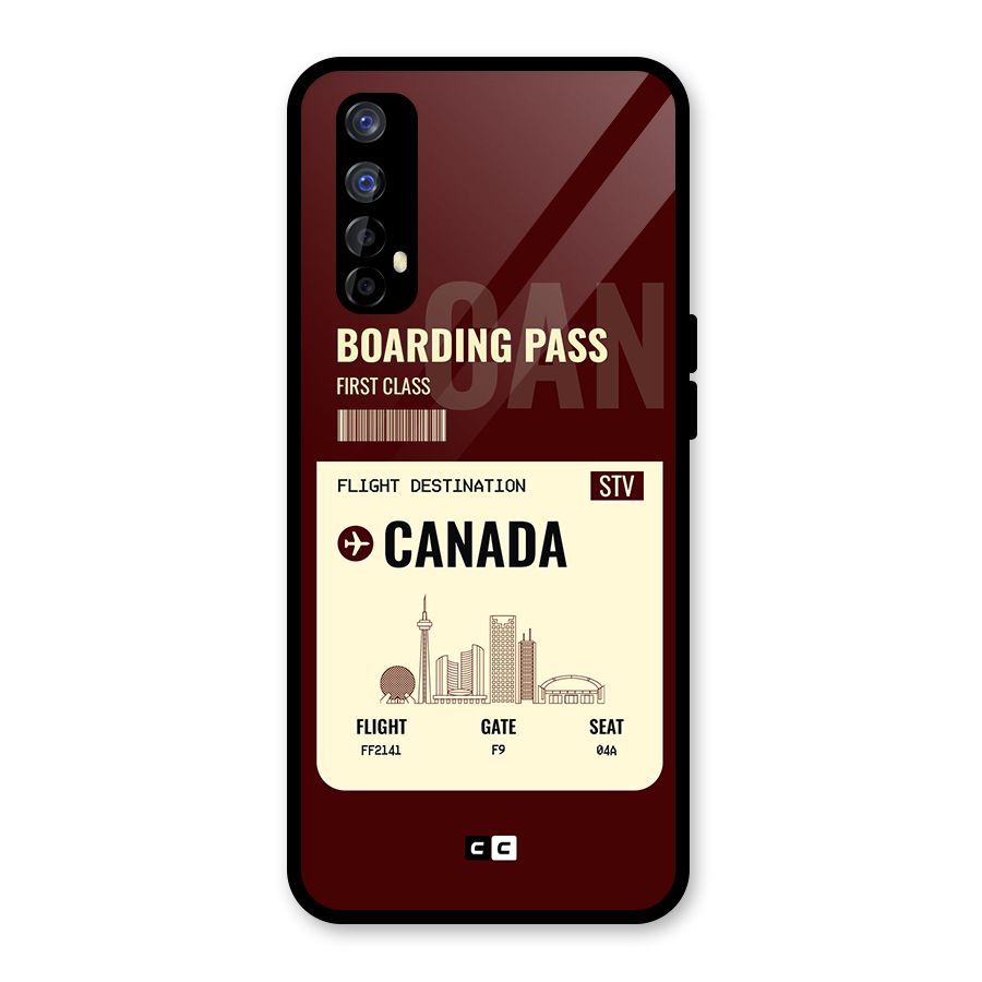 Canada Boarding Pass Glass Back Case for Realme 7