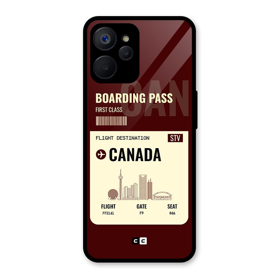 Canada Boarding Pass Glass Back Case for Realme 9i 5G