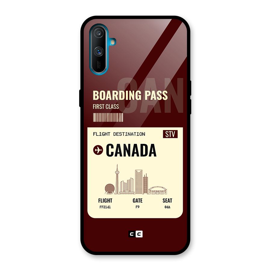 Canada Boarding Pass Glass Back Case for Realme C3