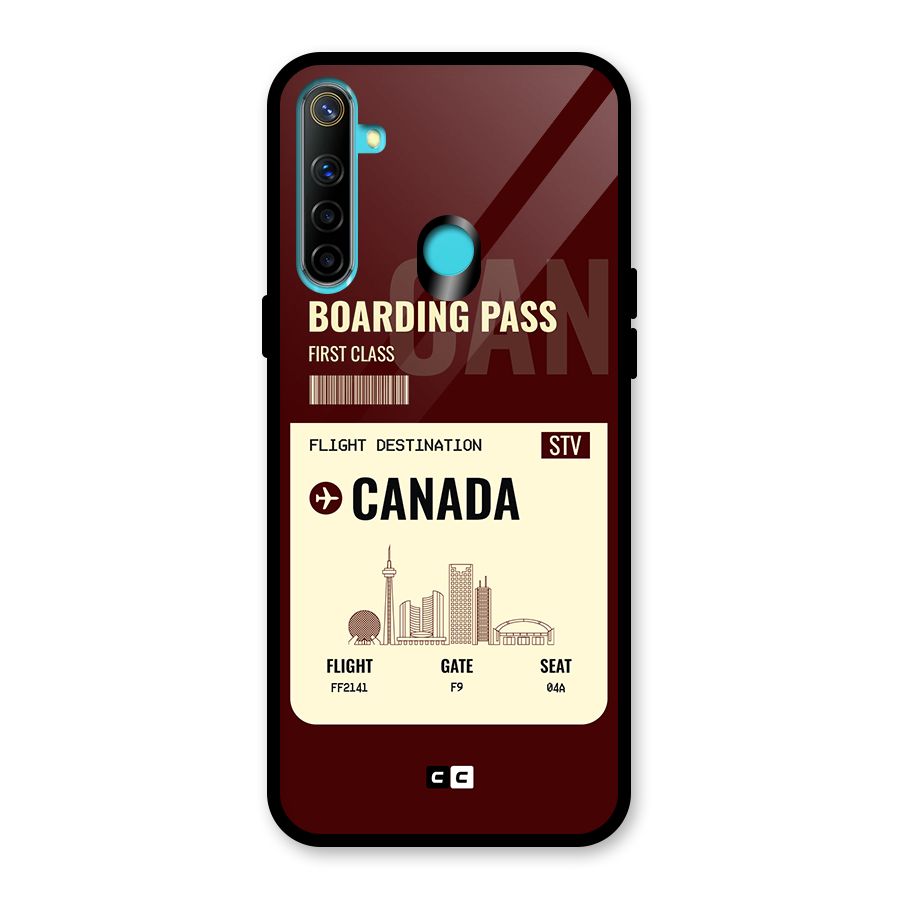Canada Boarding Pass Glass Back Case for Realme Narzo 10