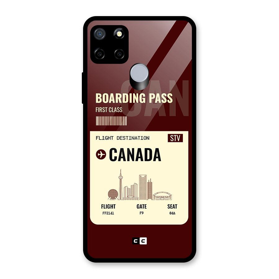 Canada Boarding Pass Glass Back Case for Realme Narzo 20