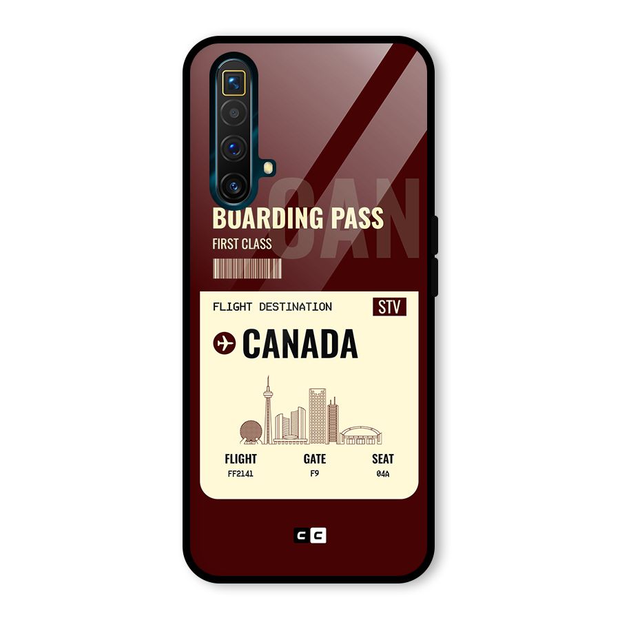 Canada Boarding Pass Glass Back Case for Realme X3