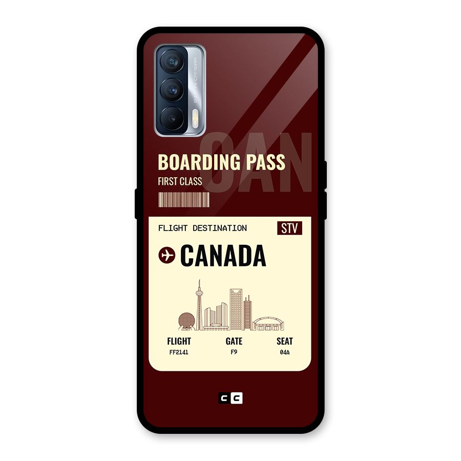 Canada Boarding Pass Glass Back Case for Realme X7