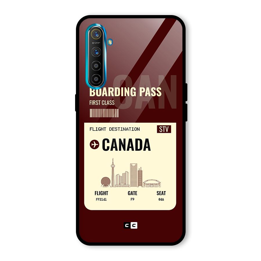 Canada Boarding Pass Glass Back Case for Realme XT