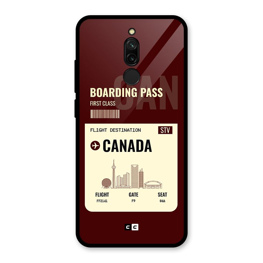 Canada Boarding Pass Glass Back Case for Redmi 8