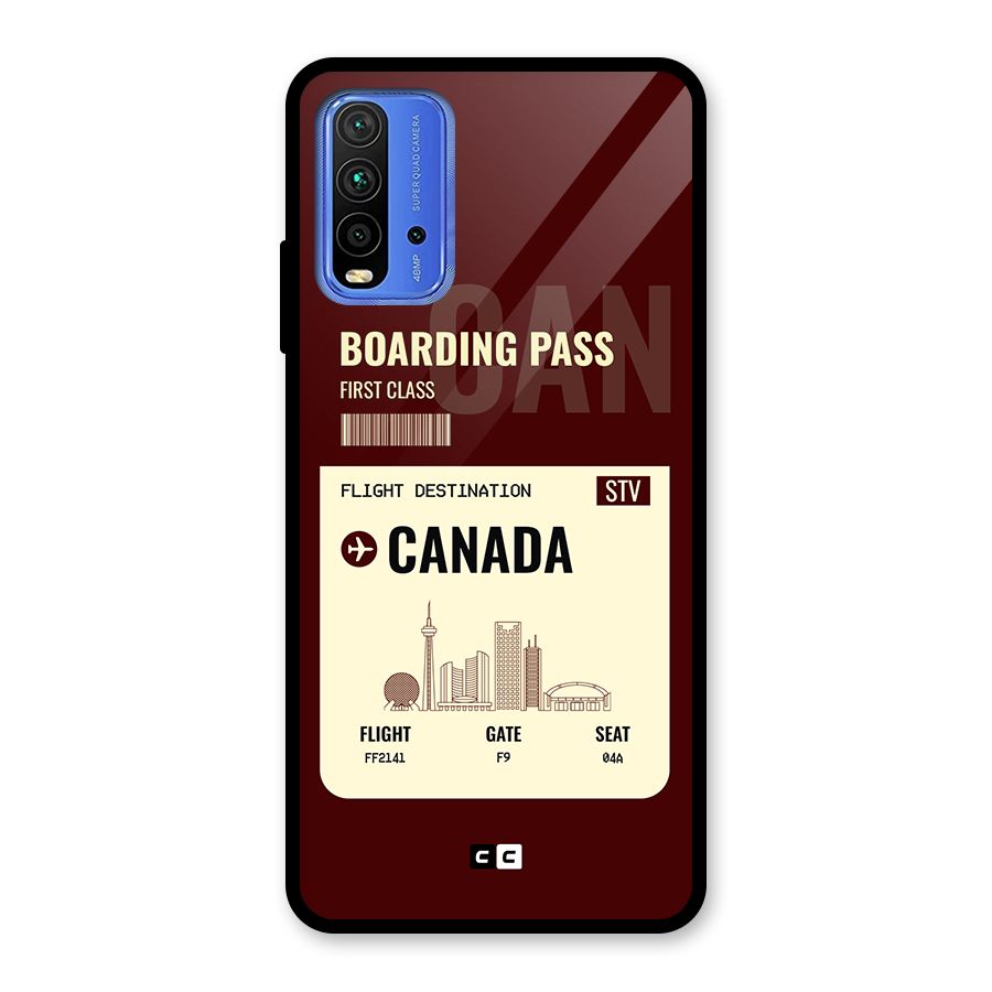 Canada Boarding Pass Glass Back Case for Redmi 9 Power