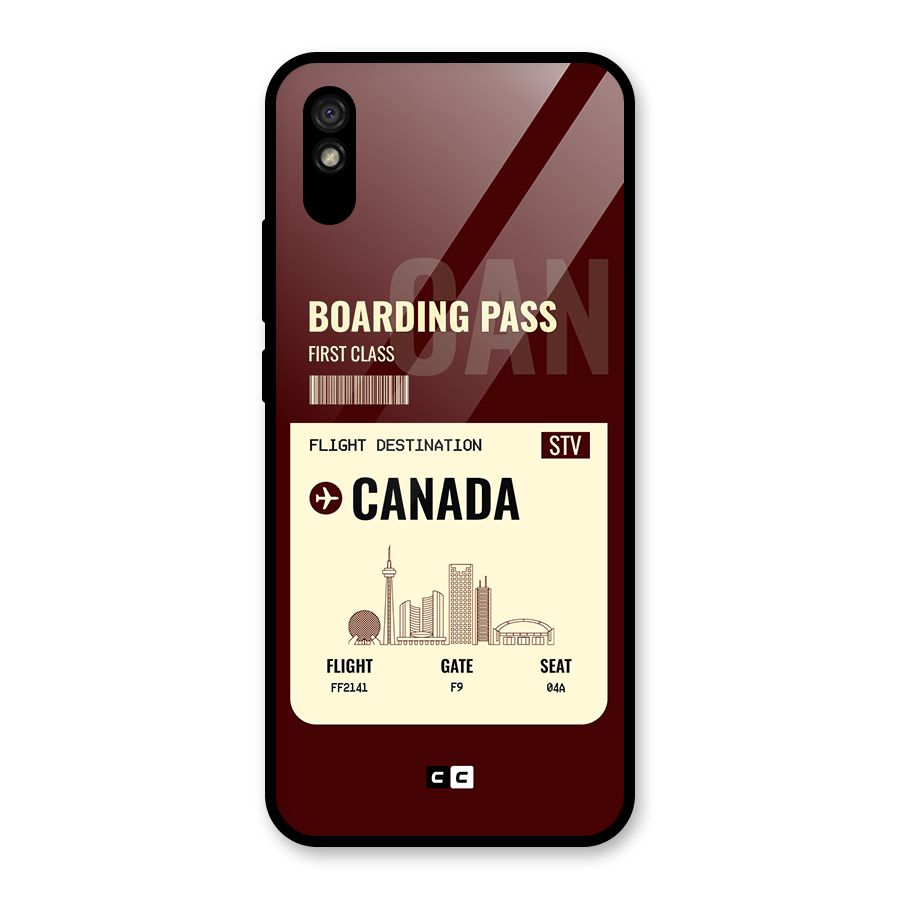 Canada Boarding Pass Glass Back Case for Redmi 9i