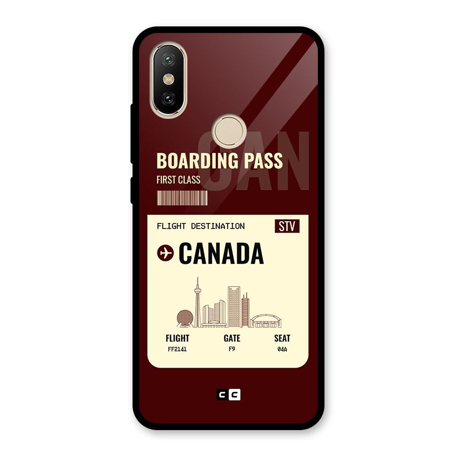 Canada Boarding Pass Glass Back Case for Redmi A2